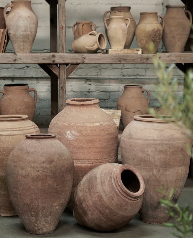 Pottery Vessel Collection Weathered Patina Wabi Sabi Clay