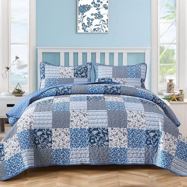 Quilt Set Mixed Pattern Patchwork in Traditional Floral and Plaid