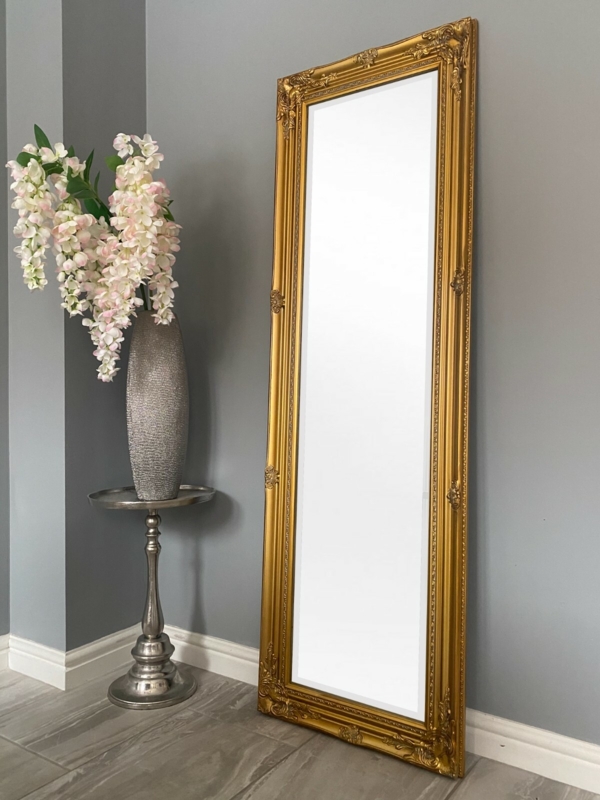 Rectangular Full Length Mirror with Antique Carved Details