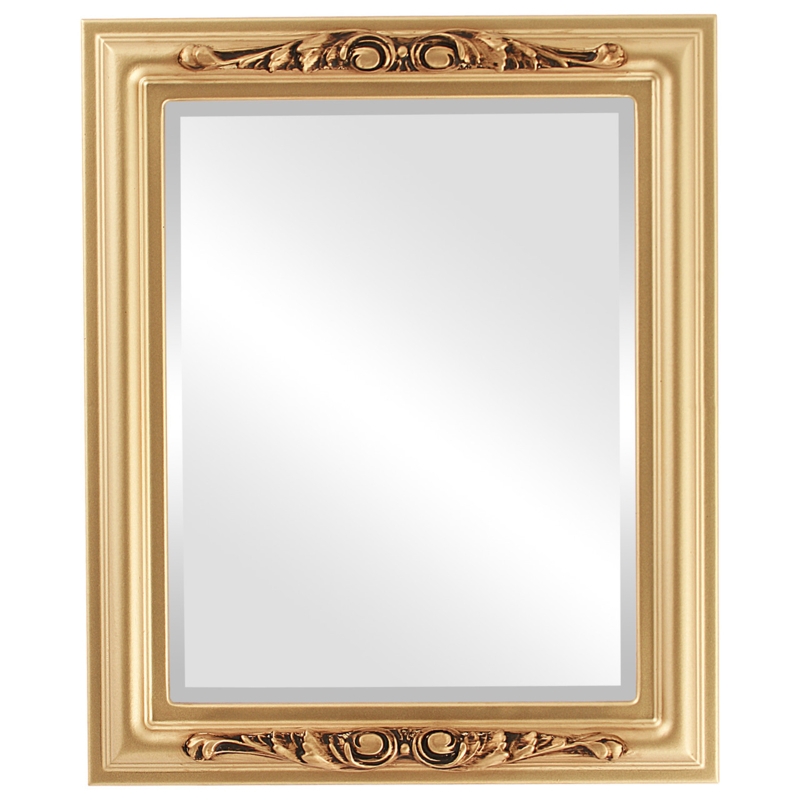 Rectangular Wall Mirror Scrollwork Accents Beveled Glass Formal
