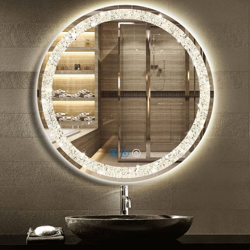 Round Wall Mirror LED with Touch Sensor & Anti-Fog Function