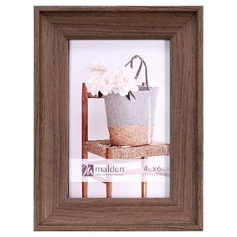 Rustic Brown 4x6 Picture Frame with Tiered Profile and Matte Finish