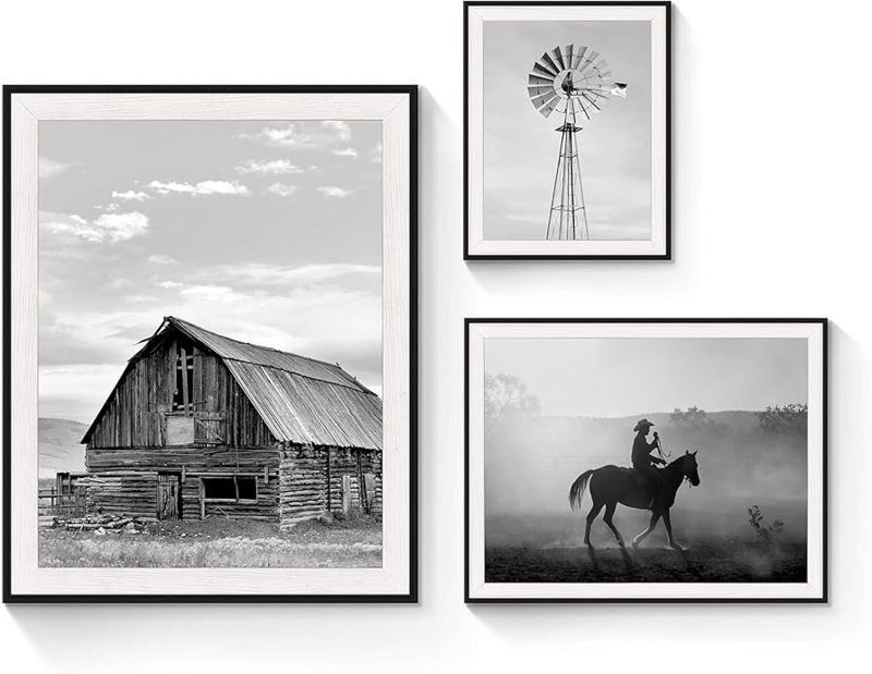 Rustic Wall Art Set: Farmhouse Barn Photography