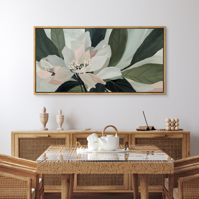 Sage Green Canvas Print, Oversized Botanical Wall Art Decor