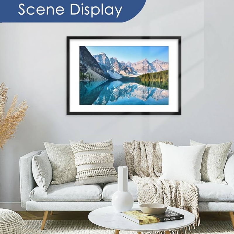 Scandinavian Picture Frame with Wide Mat for Home Office Gallery