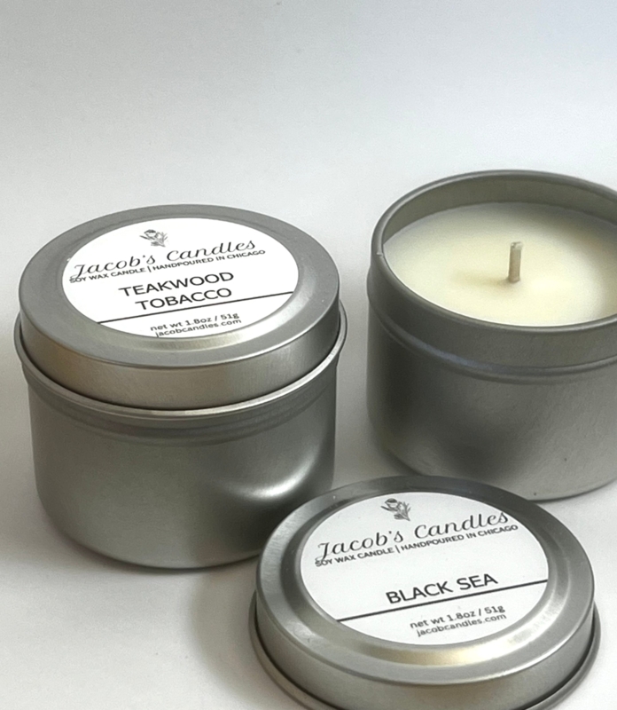 Scented Candle Set: Handpoured Soy Wax in Brushed Silver Tins