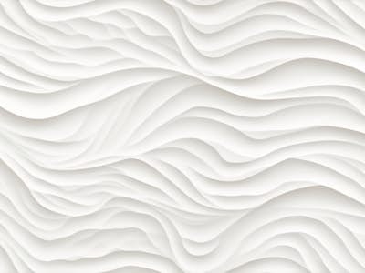 Sculptural Wallpaper: 3D Relief Effect, Fluid Waves, Matte Finish, White 3D Paper