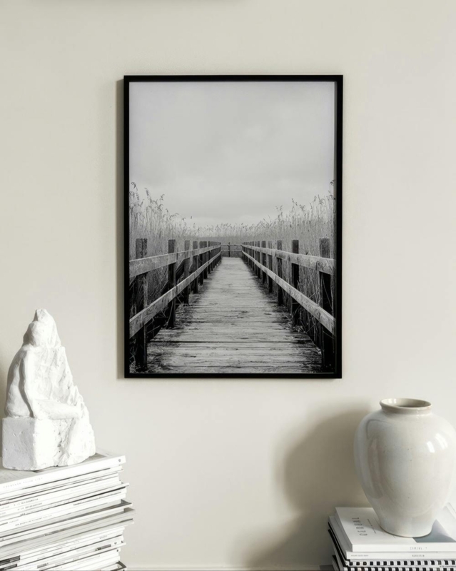 Serene Wall Art: Framed Boardwalk Path Print