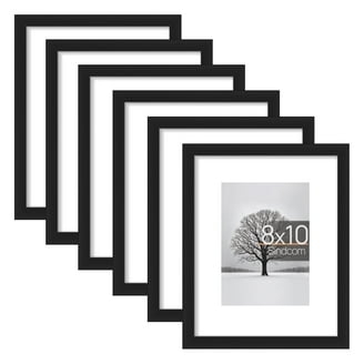 Set of 7 Frames Thin Rectangular Profile, Black Gallery Wall Set
