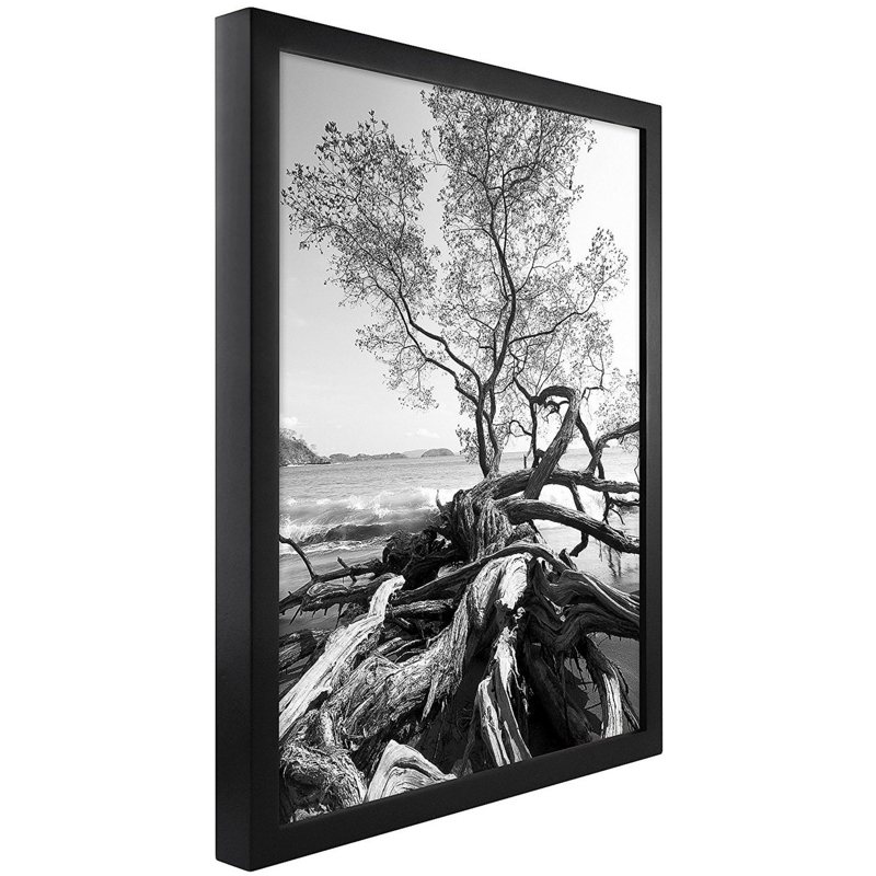 Shadow Box Frame Deep Profile Black Wood, Monochrome Landscape Art