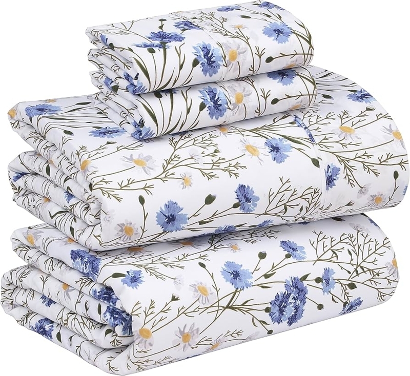 Sheet Set Sweet Pea Floral Percale Cottagecore Bedroom Decor