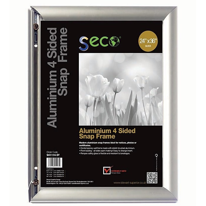Silver Anodized Poster Frame with Front Load Snap Frame Display