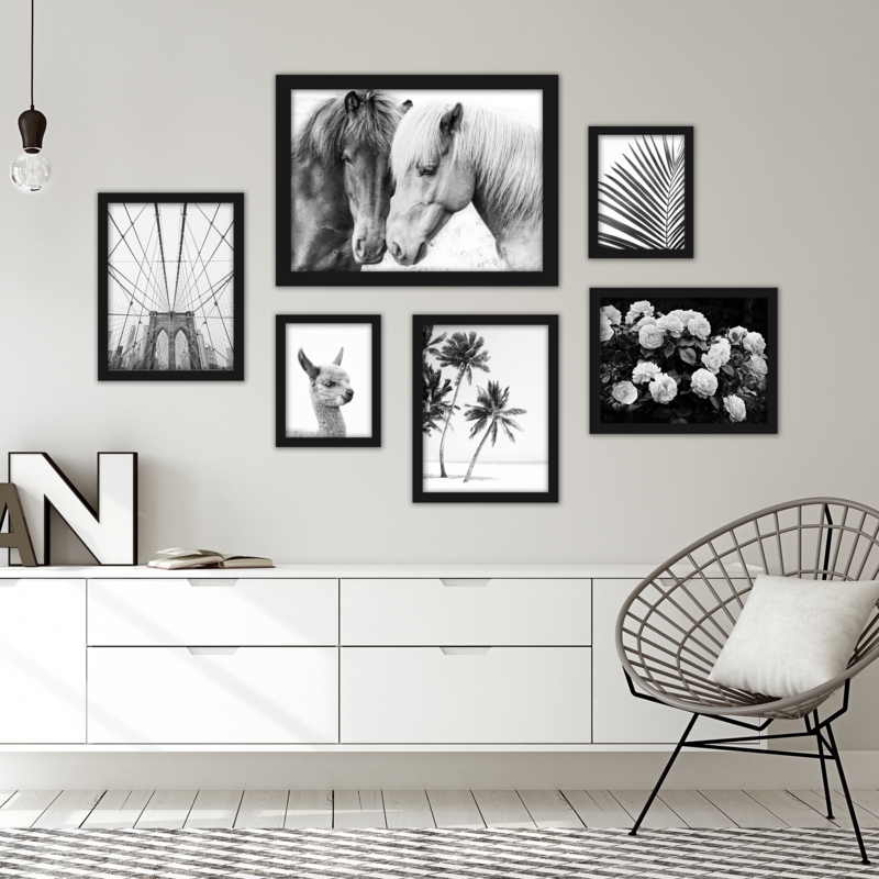 Six Piece Wall Art: Monochrome Gallery Set