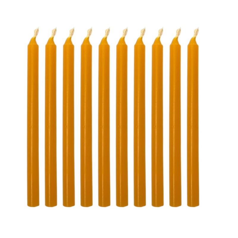 Slender Yellow Wax Taper Candles for Rituals