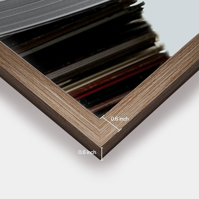 Slim Wood Grain Picture Frame with 0.6-Inch Width and Mitered Corners