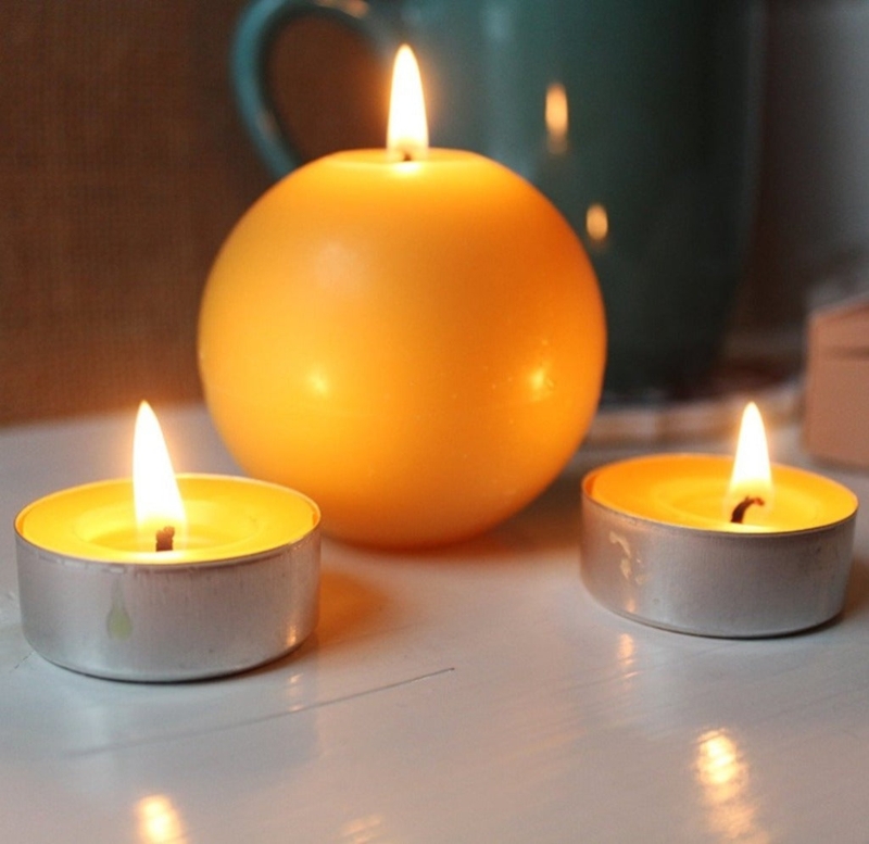 Spherical Ball Candle, Matte Finish, Minimalist Ambient Lighting