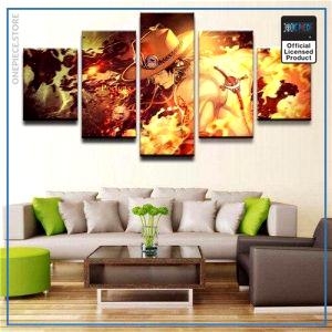 Split Canvas Display Anime Art Fiery Orange Vibrant Wall Decor