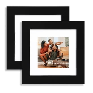 Square Picture Frame Set of 2 with Wide White Matting
