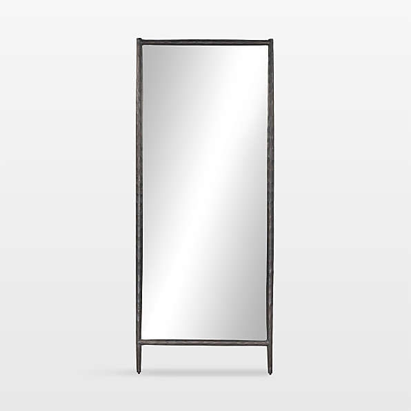 Standing Mirror Hand Forged Texture Slim Frame, Minimalist Design