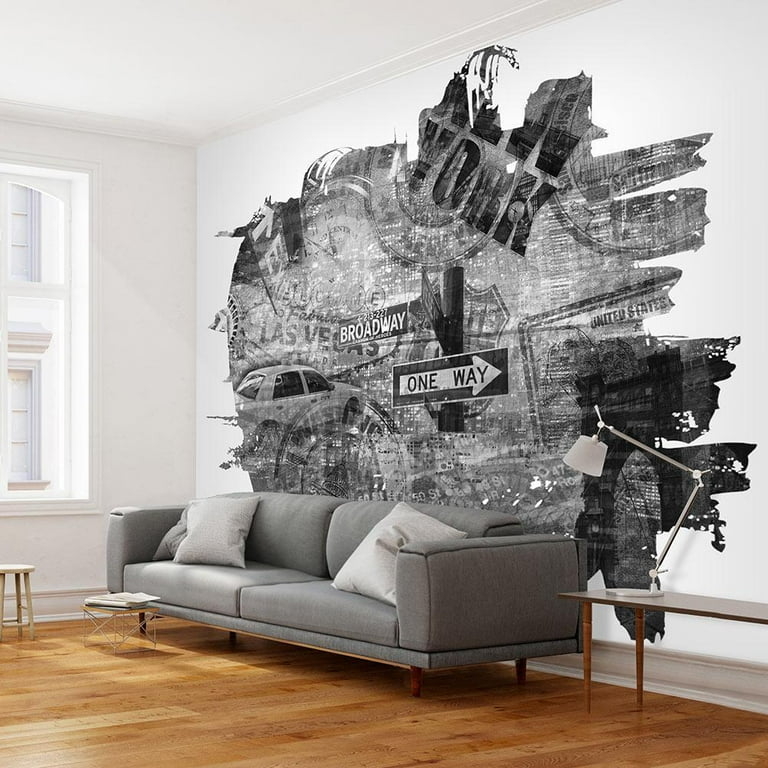 Street Art Mural: Urban Collage with Paint Splatter Edge Detail