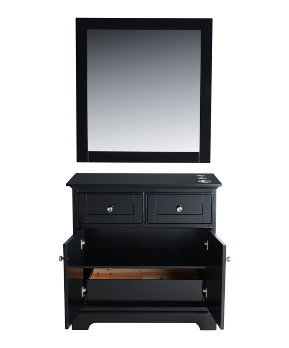 Styling Station Integrated Tool Holders, Recessed Paneling, Satin