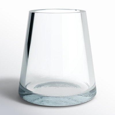 Table Vase: Contemporary Clear Glass, Weighted Base, Tapered Silhouette