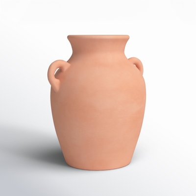 Table Vase Loop Handles Terracotta Material Matte Finish Rustic