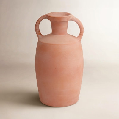 Table Vase Matte Terracotta Earthy Amphora Vase