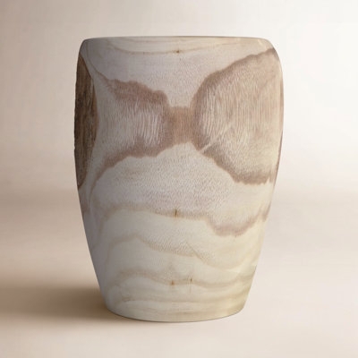 Table Vase Natural Wood Grain Bi-Color Tapered Silhouette Matte