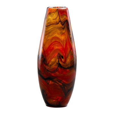 Table Vase Swirl Pattern Glass-Like Contemporary Art Glass Vessel