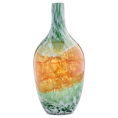 Table Vase: Teardrop Speckled Glass, Artisan Green and Amber