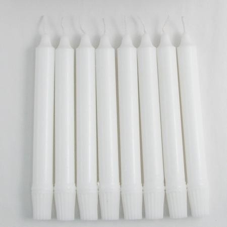 Taper Candle Pack: White Matte Wax featuring Self-Fitting Ribbed Base