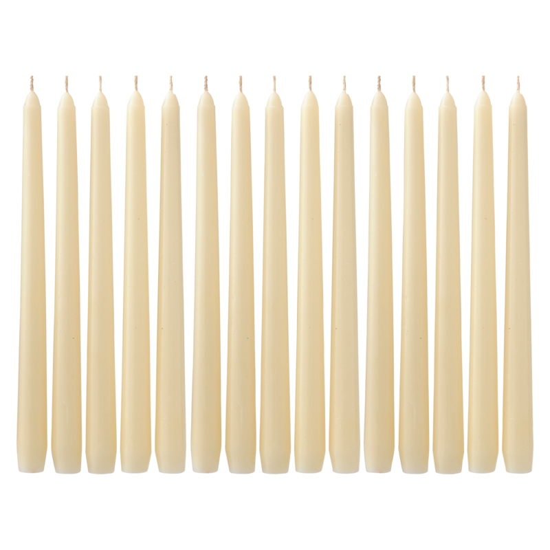 Taper Candle Set of Fifteen, Smooth Matte Finish, Tapered Shape