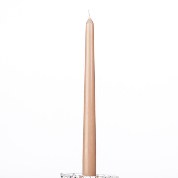 Taper Candle Single Warm Beige Smooth Matte Finish Minimalist