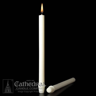 Taper Candle Slender Beeswax Look Self Fitting Base