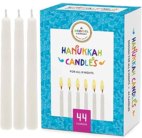 Taper Candles Hanukkah Bulk Set Thin Profile White Wax Traditional
