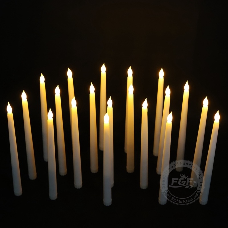 Taper Candles Slim White 50-Pack Warm Flickering