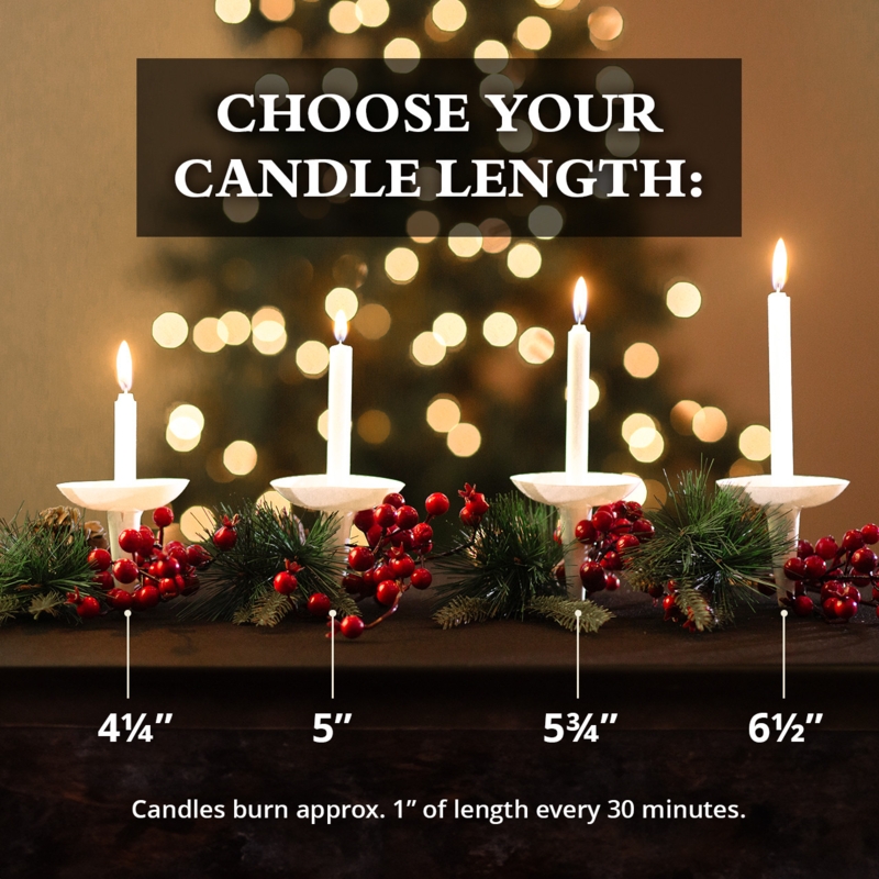 Taper Candles Varying Lengths with Drip Protectors Instructional Set