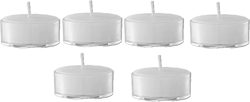 Tea Light Candle Clear Container White Wax Minimalist Set