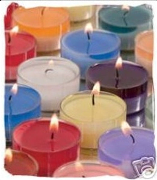 Tealight Candle Multicolored Assortment in Clear Cups Vibrant Set
