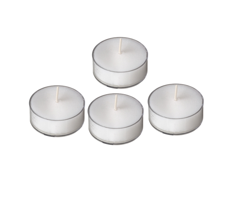 Tealight Candle Unscented White Wax in Clear Plastic Cups Bulk