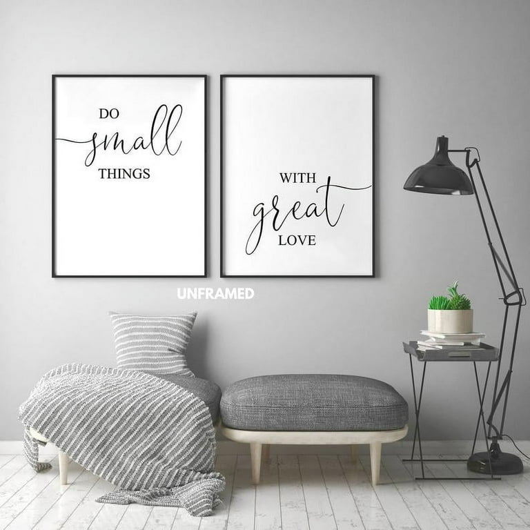 Textual Art Set: Minimalist Typography Posters, Monochrome Palette