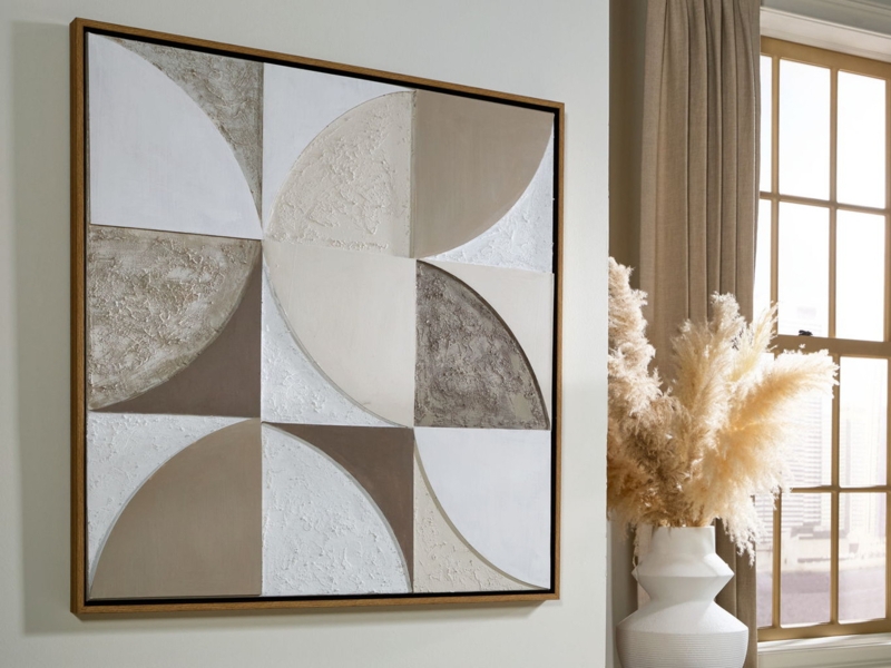 Textured Abstract Wall Art Organic Geometric Impasto