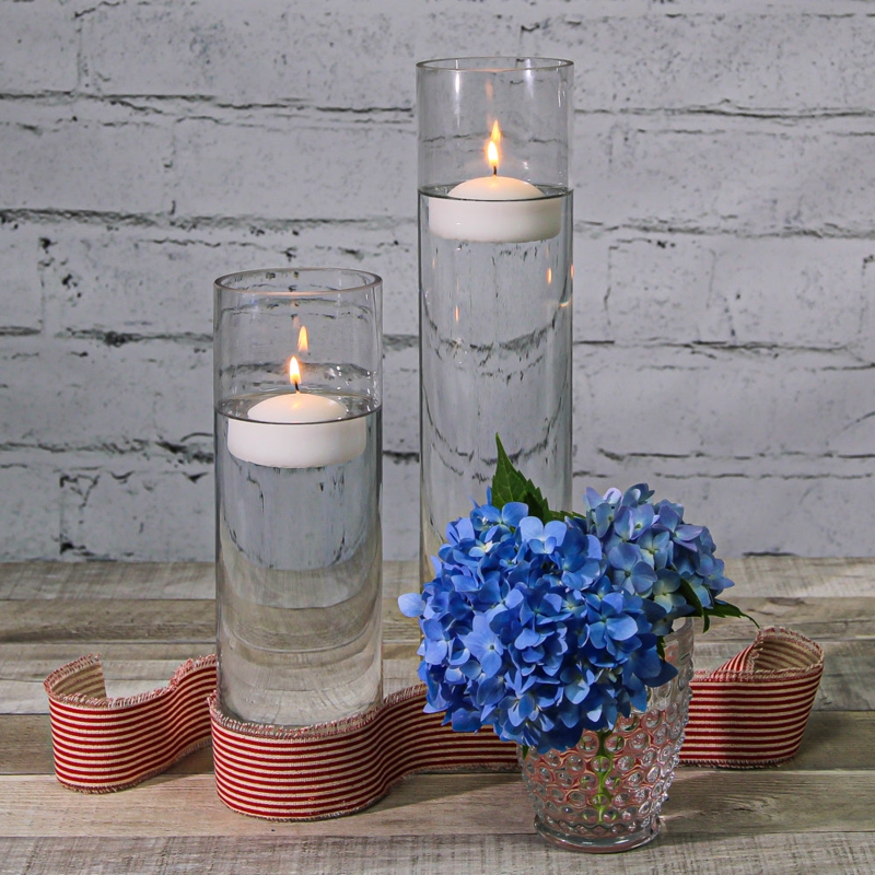 Tiered Cylinder Vases Set Floating Candle Display Nautical Decor