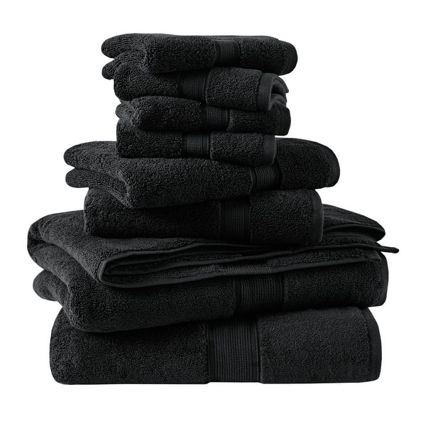 Towel Set, 8-Piece Set Charcoal Gray for Coordinated Bathroom Linens