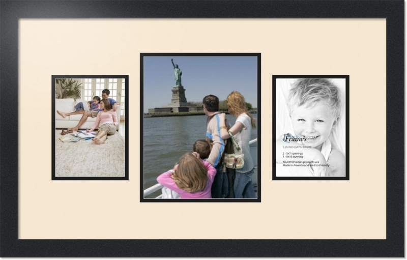 Traditional Matted Photo Frame featuring Satin Black Finish