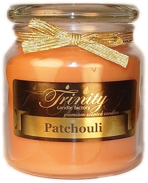 Traditional Patchouli Jar Candle with Gold Bow Accent & Amber Wax
