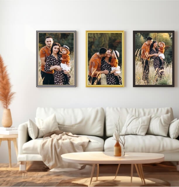 Triptych Framed Set Mixed Finishes Minimalist Family Gallery Wall