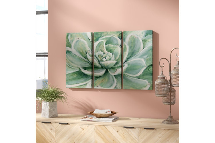 Triptych Wall Art Botanical Succulent Print | Trendy Boho Styling
