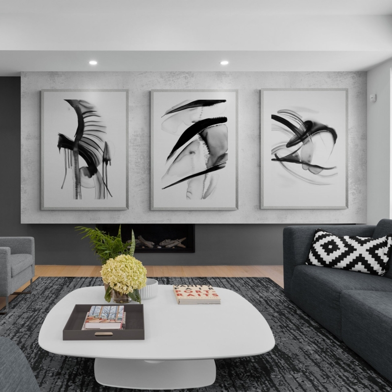 Triptych Wall Art Set: Oversized Abstract Watercolor Vertical Prints